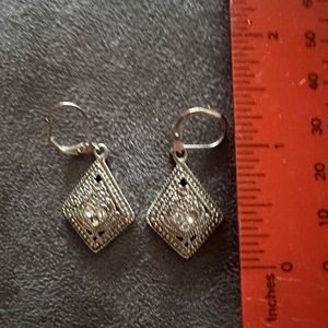Antique Silver Triangle Dangle Earrings(Avail only via Not-so-Mystery box)